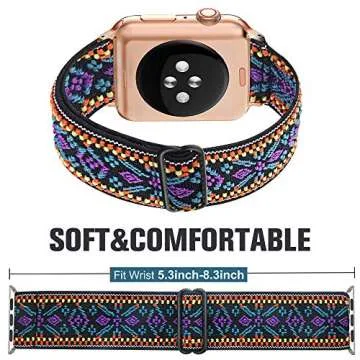 Dsytom 3 Pack Elastic Band Compatible with Apple Watch Bands 38mm 41mm 40mm 42mm 44mm 45mm 46mm 49mm, Adjustable Stretchy Nylon bands for iWatch Series 10/9/Ultra 2/8/7/6/5/4/3/2/1/SE Strap for Women