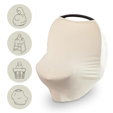 Mushie Baby Car Seat Canopy Cover | Breathable & Stretchy Multi Use Cover for Breastfeeding, Nursing...
