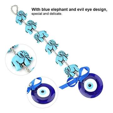 Elephant Evil Eye Turkish Blue Evil Eye Beads Elephant Ornament Amulet Delicate Blue Glass Pendant Home Lucky Wall Hanging Decor