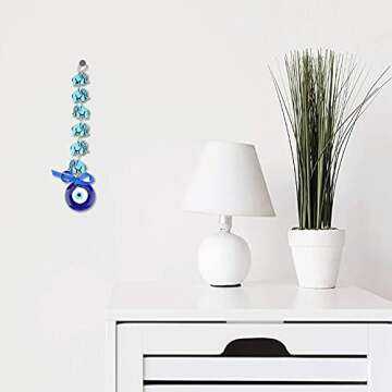 Elephant Evil Eye Turkish Blue Evil Eye Beads Elephant Ornament Amulet Delicate Blue Glass Pendant Home Lucky Wall Hanging Decor