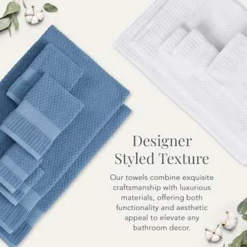 NY Loft 100% Cotton 4 Pack Bath Towels, 30" x 52", Soft & Absorbent, Quick Dry, Textured - Trinity Collection, Bright White