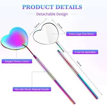 2 Pieces Heart Shaped Eyelash Mirrors for Makeup