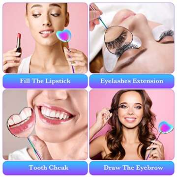 2 Pieces Heart Shaped Eyelash Mirrors for Makeup