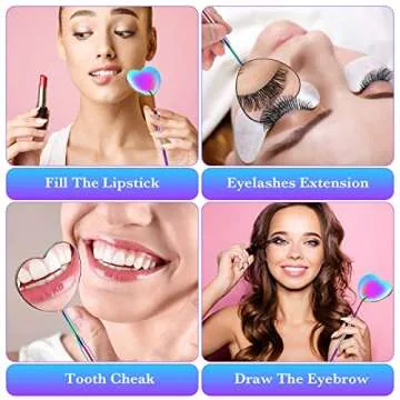 2 Pieces Heart Shaped Eyelash Mirrors for Makeup