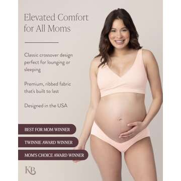 Kindred Bravely Sublime Adjustable Crossover Nursing Bra for Breastfeeding | Wireless Maternity (Sof...