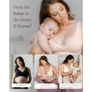 Kindred Bravely Sublime Adjustable Crossover Nursing Bra for Breastfeeding | Wireless Maternity (Soft Pink, Medium)
