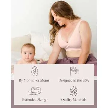 Kindred Bravely Sublime Adjustable Crossover Nursing Bra for Breastfeeding | Wireless Maternity (Soft Pink, Medium)