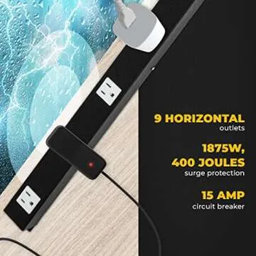 Opentron 12 Outlets 4 Feet Body Heavy Duty Metal Surge Protector Power Strip