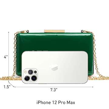 Dasein Women Evening Purses Clutch Bags Formal Party Clutches Wedding Purses Cocktail Prom Handbags (Patent Leather Green)