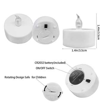 YIWER LED Tea Lights - 100 Pack 200 Hour Flameless Candles