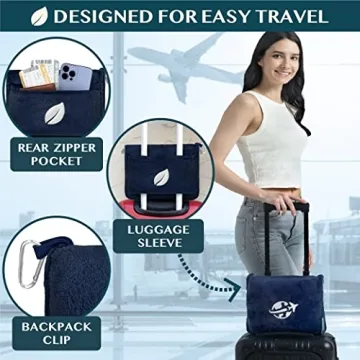 PAVILIA Travel Blanket and Pillow for Ultimate Comfort
