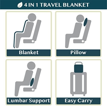 PAVILIA Travel Blanket and Pillow for Ultimate Comfort