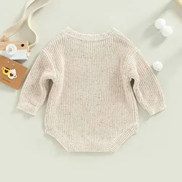 FYBITBO Baby Sweater Knit Pullover Romper for Newborns