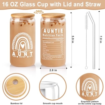 Best Aunt Gifts: Tote Bag & 16 Oz Can Glass Sets