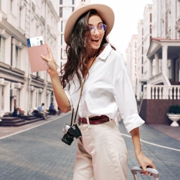 Stylish Passport Holder with Airtag for Women