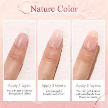 AZUREBEAUTY Translucent Dip Powder - Nail Bed Color 2Oz/56g, Sheer Nude Semi-transparent Clear Soft Peach Pink Dipping Powder Crystal Natural Nail Art Starter Manicure Salon DIY Home for Starter Gift