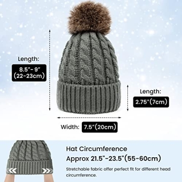 Stylish Cable Knit Winter Beanie for Women - 2 Pack