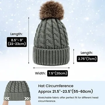 Stylish Cable Knit Winter Beanie for Women - 2 Pack