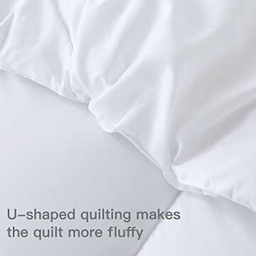 HYLEORY 3pc Comforter Set King Size with 2 Pillow Shams - Cooling Down Alternative Bed Comforters Duvet Insert for All Season - Lightweight - Machine Washable - White