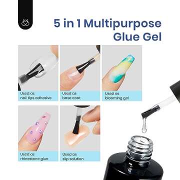 Beetles Gel Nail Kit Easy Nail Extension Set 240Pcs Pre shaped Short Square Gel Nail Tips with 5 in 1 Mutipurpose Glue Gel Base Uv Led Nail Lamp for Nail Art Diy Home