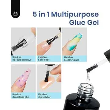 Beetles Gel Nail Kit Easy Nail Extension Set 240Pcs Pre shaped Short Square Gel Nail Tips with 5 in 1 Mutipurpose Glue Gel Base Uv Led Nail Lamp for Nail Art Diy Home