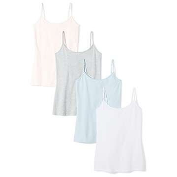 Amazon Essentials Women's Slim-Fit Camisole Pack - 4 Colors