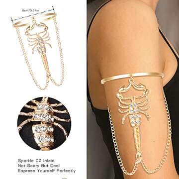 ORAZIO 6Pcs Gold Arm Cuffs for Women - Stylish Jewelry