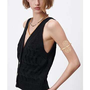 ORAZIO 6Pcs Gold Arm Cuffs for Women - Stylish Jewelry