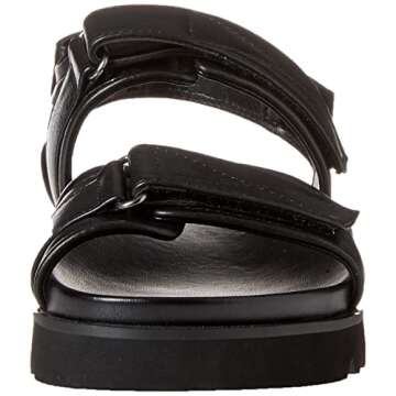 The Drop Women's Maize Padded Two Strap Sandal Black 7.5