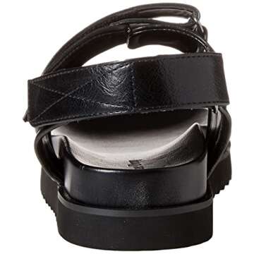 The Drop Women's Maize Padded Two Strap Sandal Black 7.5