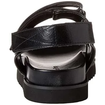 The Drop Women's Maize Padded Two Strap Sandal Black 7.5