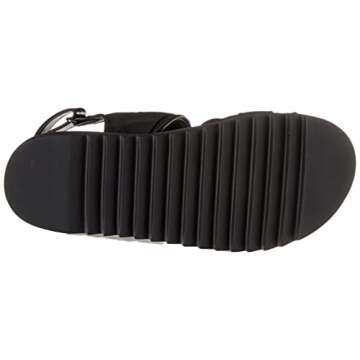 The Drop Women's Maize Padded Two Strap Sandal Black 7.5