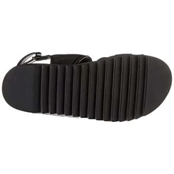 The Drop Women's Maize Padded Two Strap Sandal Black 7.5