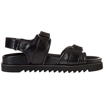 The Drop Women's Maize Padded Two Strap Sandal Black 7.5