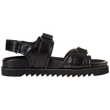 The Drop Women's Maize Padded Two Strap Sandal Black 7.5