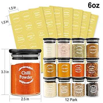 Urban Green Glass Food Storage Canisters - 12 Set of 6oz