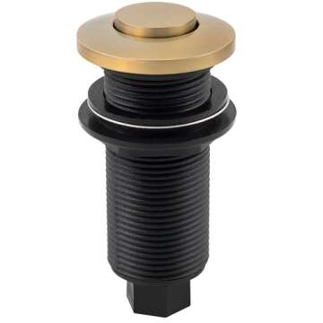 Westbrass ASB-19 Sink Top Waste Disposal Air Switch and Single Outlet Control Box, Flush Button, 1-Pack, Champagne Bronze