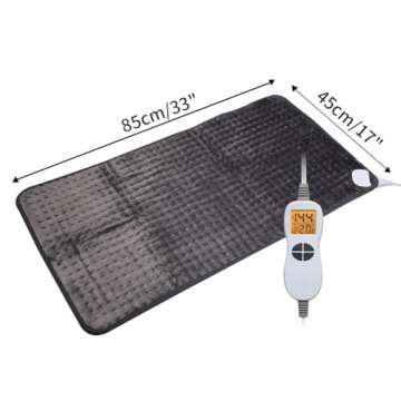 Ambershine 17''x33'' XXXL King Size Heating Pad with 12 Temperature Settings & 4 Auto-Off Countdown Timers, Pain Relief for Back/Neck/Shoulders/Abdomen/Legs, Christmas Gifts for mom dad (Dark Gray)