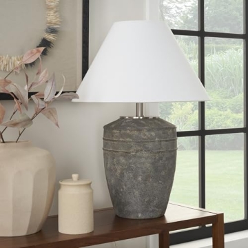 Nourison Rustic Brown Ceramic Table Lamp for Home Decor