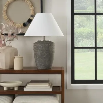 Nourison Rustic Brown Ceramic Table Lamp for Home Decor