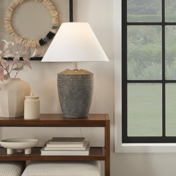 Nourison Rustic Brown Ceramic Table Lamp for Home Decor