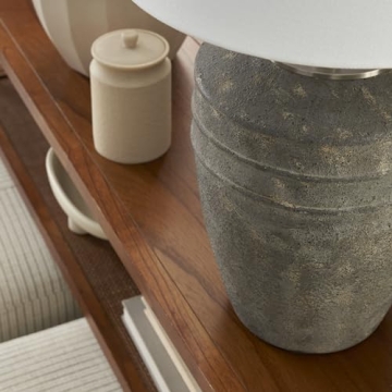 Nourison Rustic Brown Ceramic Table Lamp for Home Decor