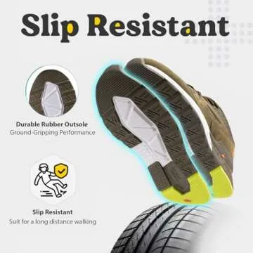 FitVille Wide Walking Shoes for Men Wide Width Sneakers for Flat Feet Arch Fit Heel Pain Relief - Rebound Core (10.5 Wide, Army Green)