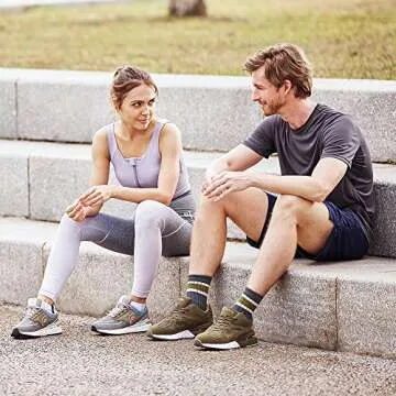 FitVille Wide Walking Shoes for Men Wide Width Sneakers for Flat Feet Arch Fit Heel Pain Relief - Rebound Core (10.5 Wide, Army Green)