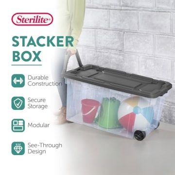 Durable Sterilite 160 Quart Wheeled Storage Bins