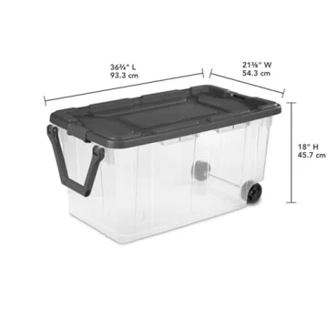 Durable Sterilite 160 Quart Wheeled Storage Bins