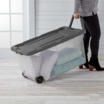 Durable Sterilite 160 Quart Wheeled Storage Bins