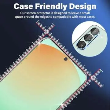 3 Pack Glass Screen Protector for Samsung Galaxy S24 FE [6.7 inch] + 3 Pack Camera Lens Protector, 9H Tempered Glass, Fingerprint Unlock, HD Clear Case Friendly Anti-Scratch