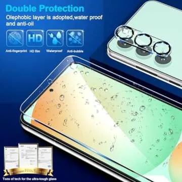 3 Pack Glass Screen Protector for Samsung Galaxy S24 FE [6.7 inch] + 3 Pack Camera Lens Protector, 9H Tempered Glass, Fingerprint Unlock, HD Clear Case Friendly Anti-Scratch