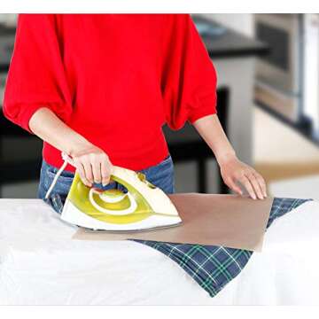 SS SHOVAN PTFE Teflon Sheet for Heat Press Transfer Sheet Non Stick Heat Transfer Paper Resistant Washable Reusable Baking Sheet Craft Mat (5Pack Brown L)